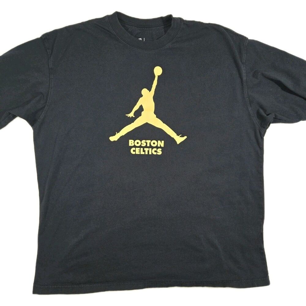 Mens Nike Air Jordan Boston Celtics NBA Long Sleeve T Shirt XL Black
